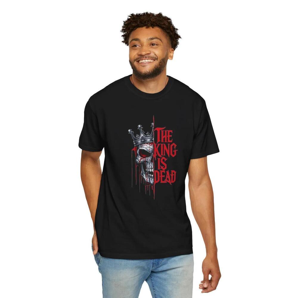 The King Is Dead T-Shirt, Gothic Skull Graphic Tee, Dark Streetwear Shirt